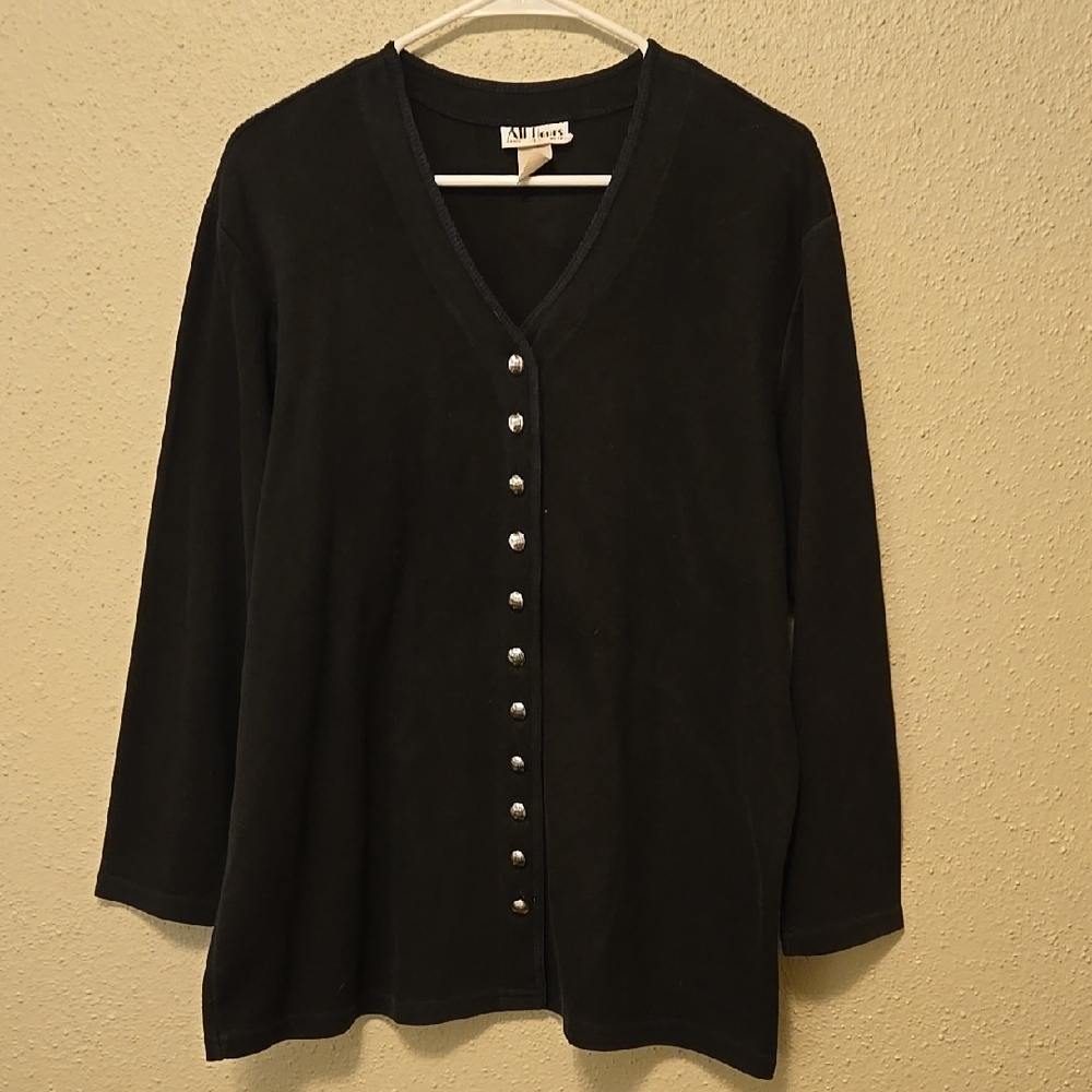 All Hours Black button up cardigan Large